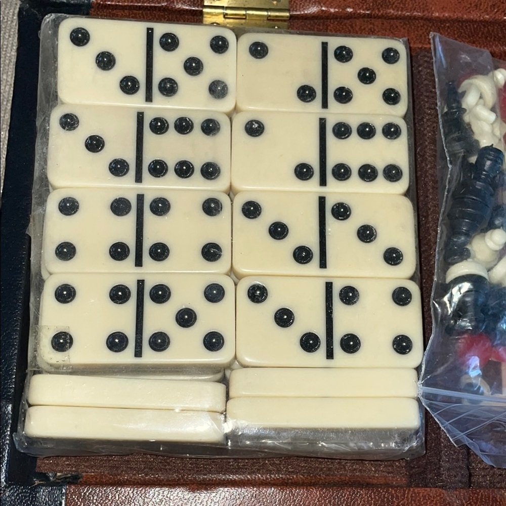 Black and White Board Game Set with Chess Checkers and Backgammon - Picture 10 of 11